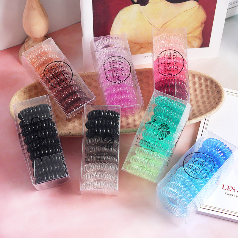 Set 9 dây buộc tóc cao su đàn hồi nhiều màu sắc phong cách Hàn Quốc dành cho nữ