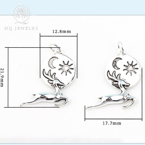 Charm bạc hình con tuần lộc treo - NQ Jewelry