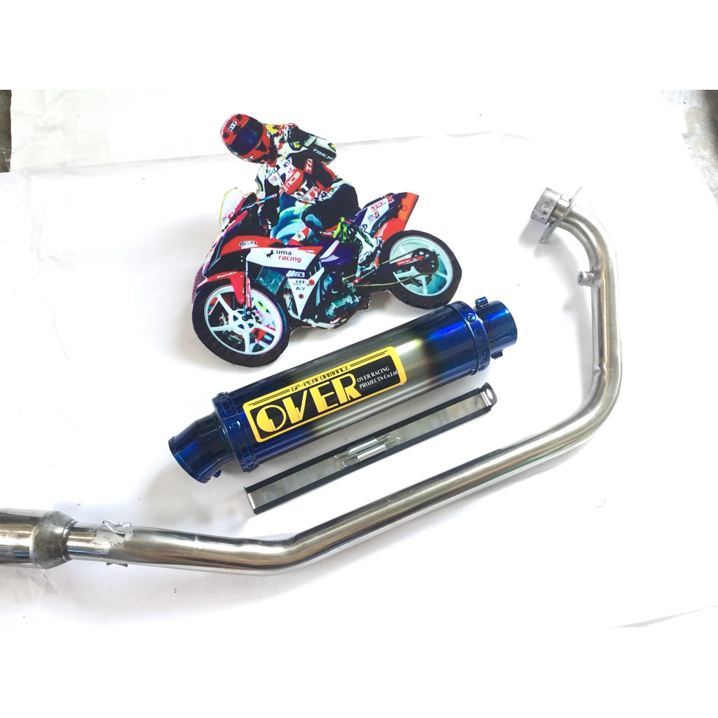 Bộ pô over full cổ INOX THẲNG  exciter, winer, sonic, raider, satria, gsx,...