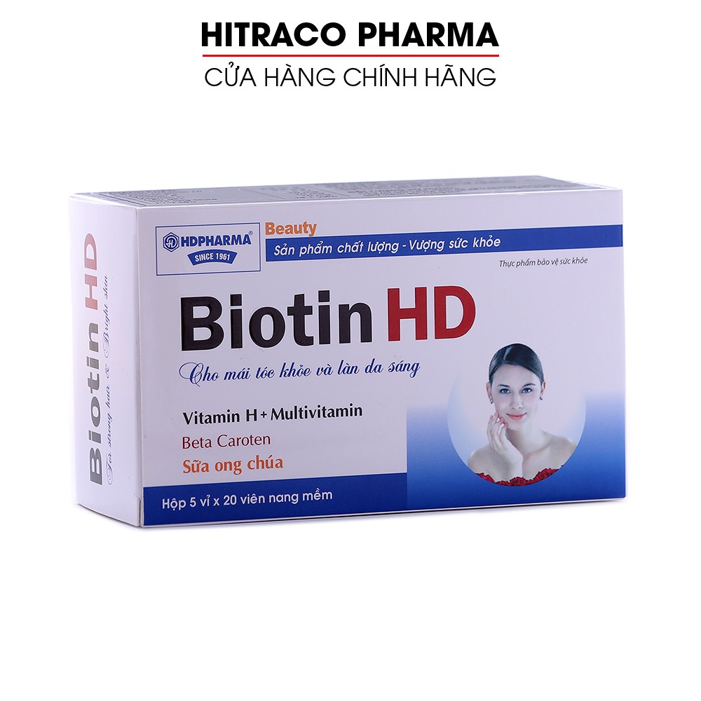 Viên uống Biotin HD cho mái tóc khỏe và làn da sáng - Hộp 100 viên | BigBuy360 - bigbuy360.vn