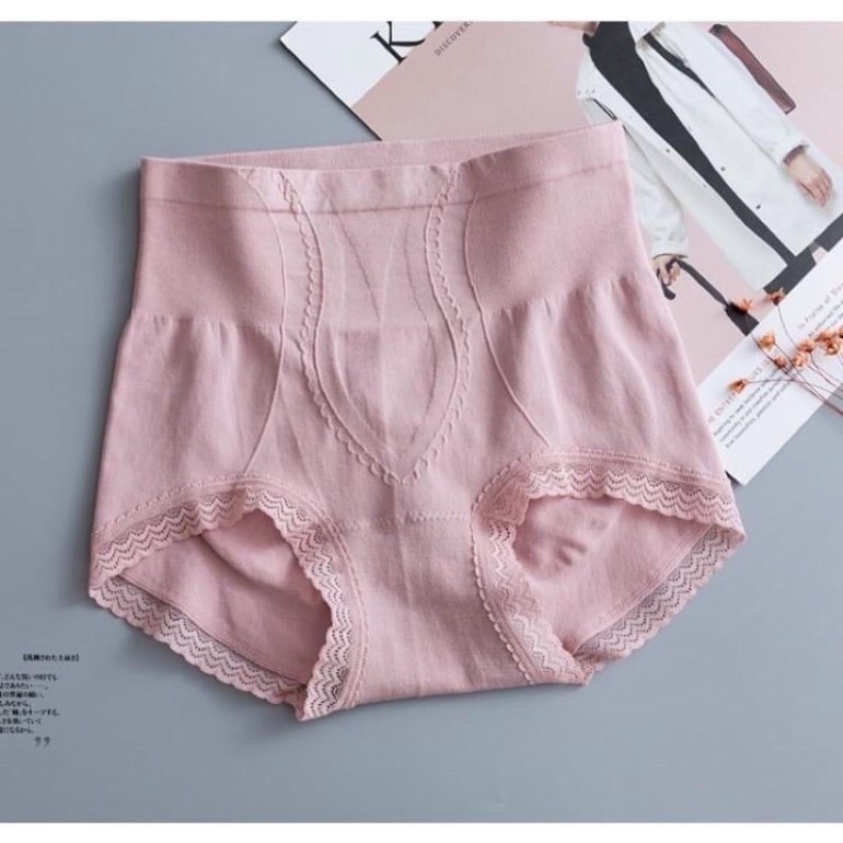 Quần lót gen bụng nâng mông mã 213 Quần lót nữ cotton phối ren cạp cao gen bụng - quần chíp nữ hàng cao cấp