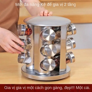 Linggen mới xoay lưu trữ gia vị tạo tác nhà bếp giá đỡ bằng thép không gỉ đa chức năng