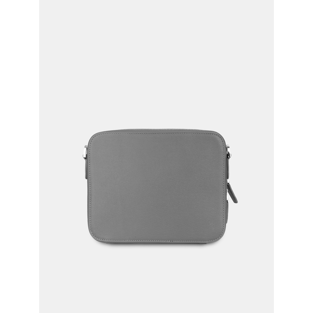 Túi Đeo Chéo Nam Da Bò Taiga Cao Cấp FRANK Paul Duo Messenger Bag Túi Đựng Điện Thoại, Ipad Mini Cho Nam Màu Xám