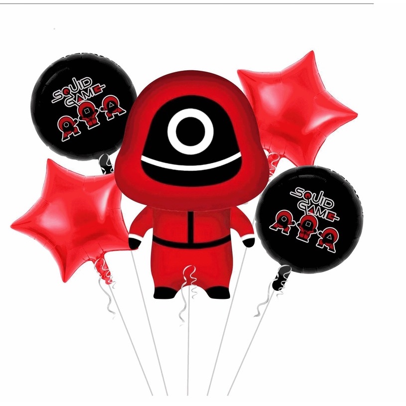 Bong bóng lá nhôm hình nhân vật phim trò chơi con mực dùng trang trí tiệc sinh nhật