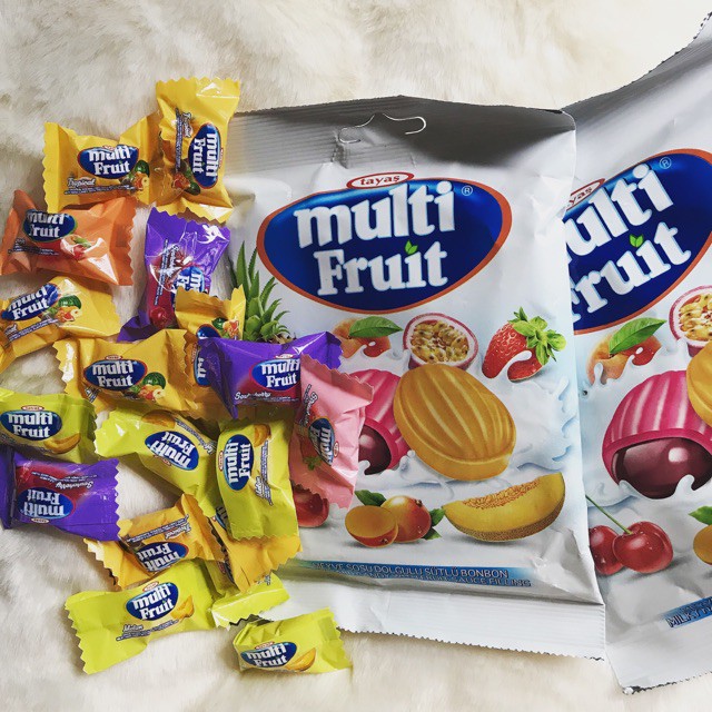 Kẹo Trái Cây Hỗn Hợp Nhân Siro Tayas Multi Fruit Bịch 90gr & 300gr - Thổ Nhĩ Kỳ