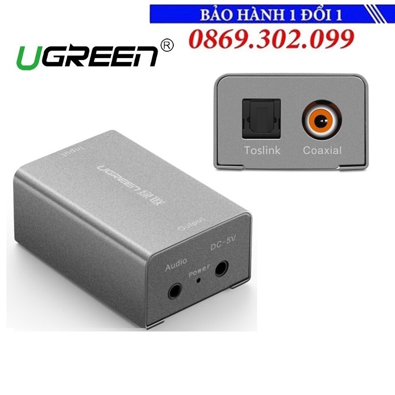 Bộ chuyển đổi Quang Toslink + Coaxial sang Audio 3.5mm Ugreen 30360