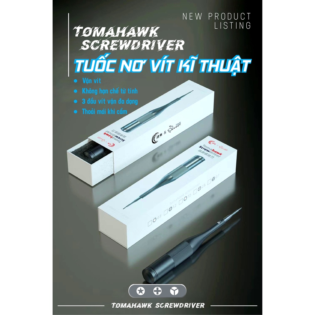 Tua vít Tomahawk siêu chịu lực tháo vít iPhone đầu A-B-C
