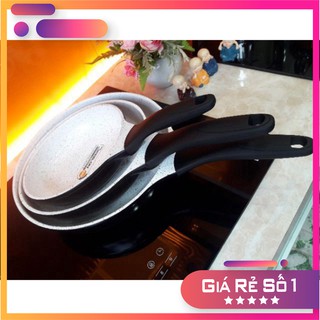 Combo 3 chảo từ Ferroli-Rapido size 28,24,20 cm, nhôm đúc nguyên khối, phủ men gốm Đức