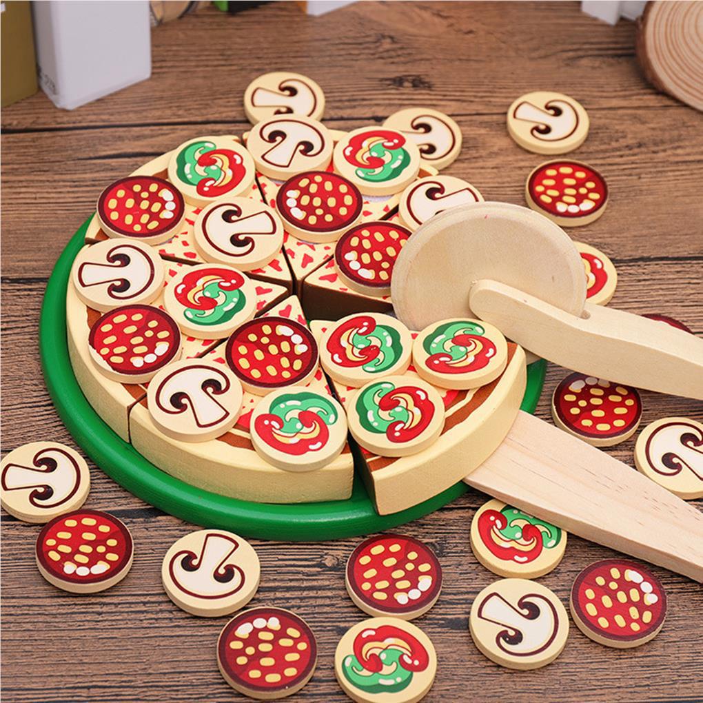 Đồ chơi trẻ em Bánh Pizza Bằng Gỗ Chất Lượng Cao Dành Cho Bé