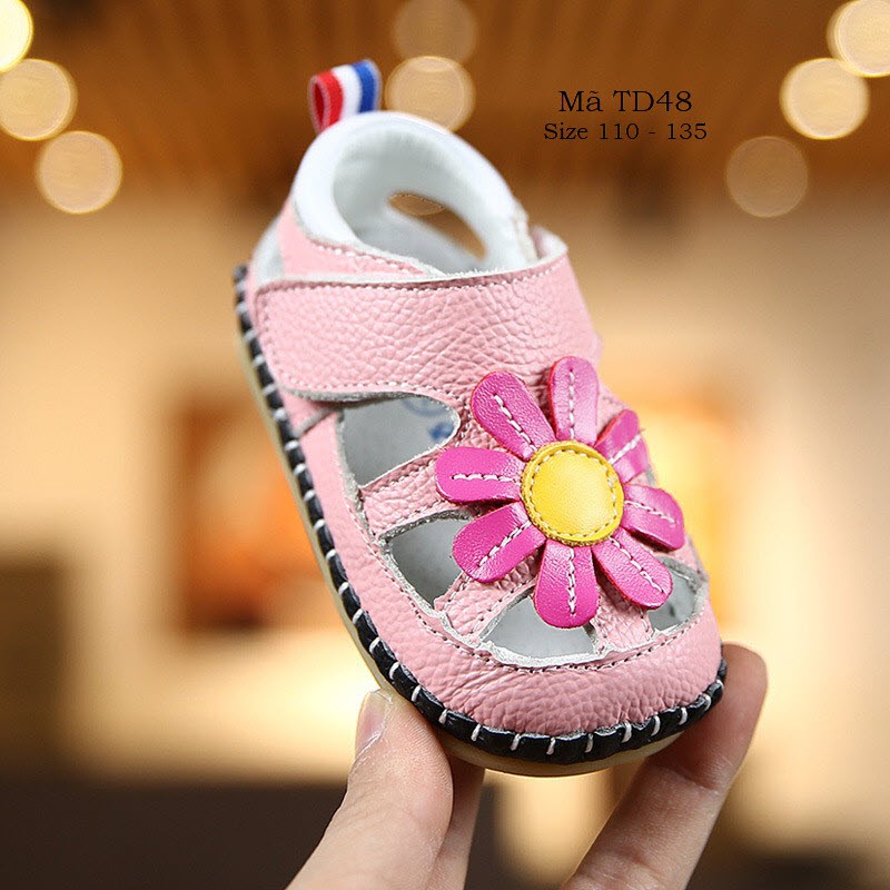 Dép sandal tập đi trẻ em LIMIBABY mềm mại da bò cho bé gái 0,1,2,3,4,5,6,7,8,9,10,11,12,13,14,15,16,17,18 tháng TD48