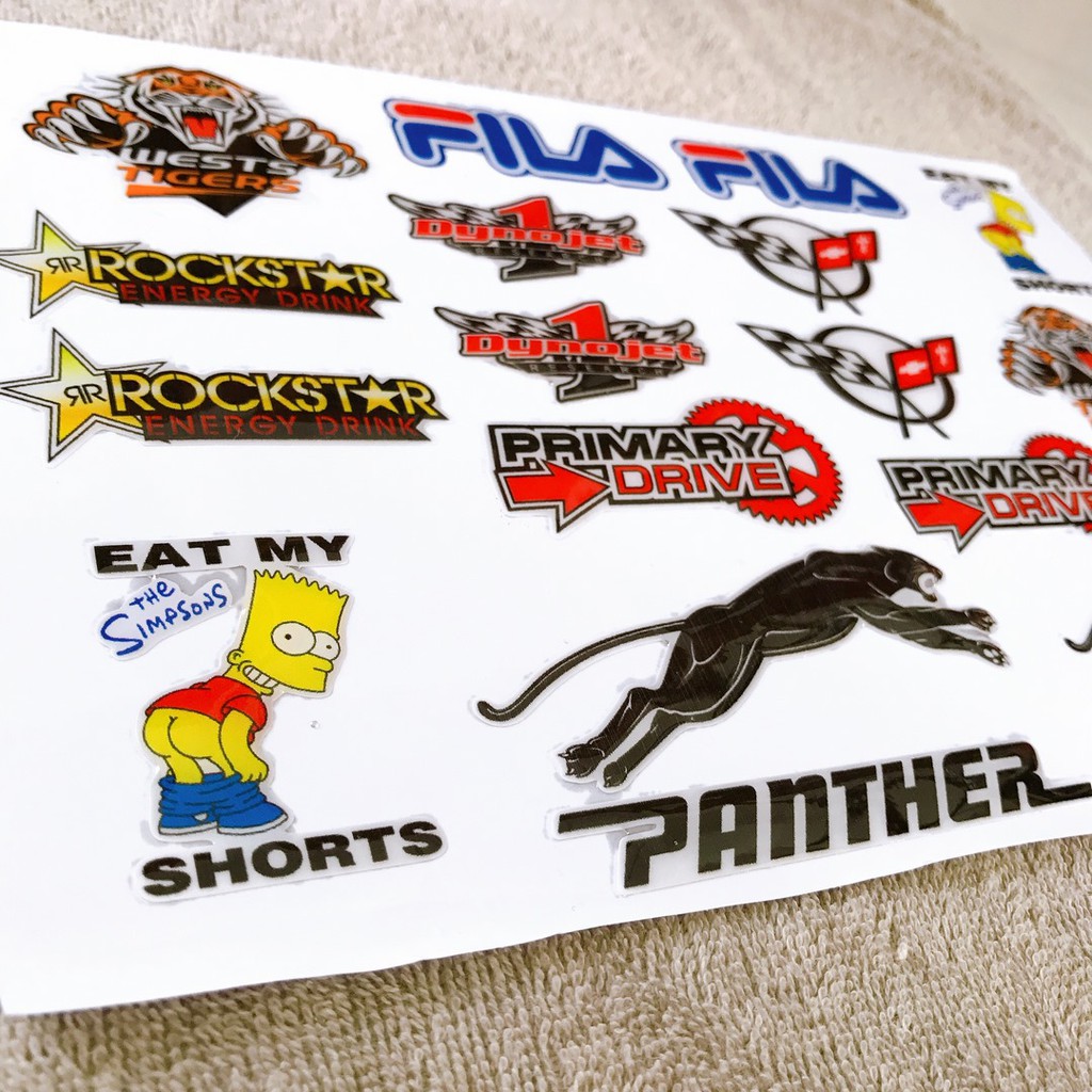 Bộ tem dán xe máy LOGO trang trí, tem HUY HIỆU phũ nhựa nỗi kiểu độc đáo