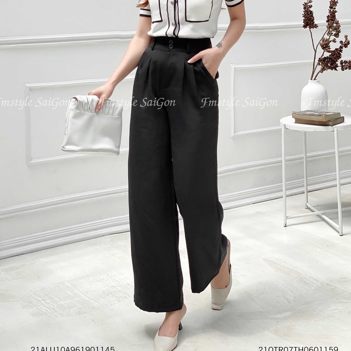 Quần tây ống rộng chít ly 09148 ulzzang thời trang nữ Fmstyle Saigon 21QTR07TH0601