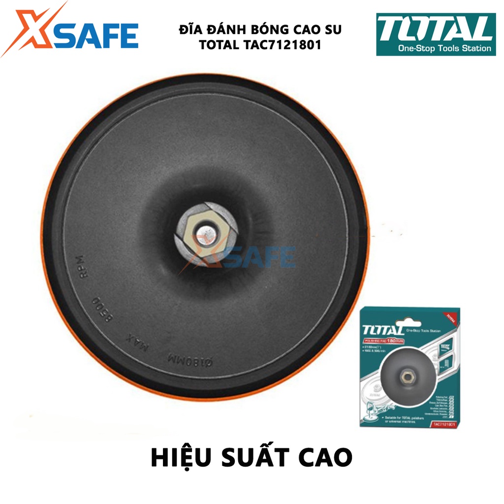 Đĩa cao su đánh bóng TOTAL TAC7121801 Đĩa đánh bóng chất liệu nhựa PP, cốt M14x2, đóng gói trong hộp màu - [XSAFE]