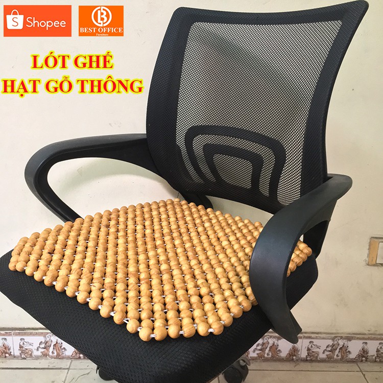 Lót ghế văn phòng - Lót ghế ô tô hạt gỗ thông - Massage thông thoáng KT 45x45 cm hạt 14 li