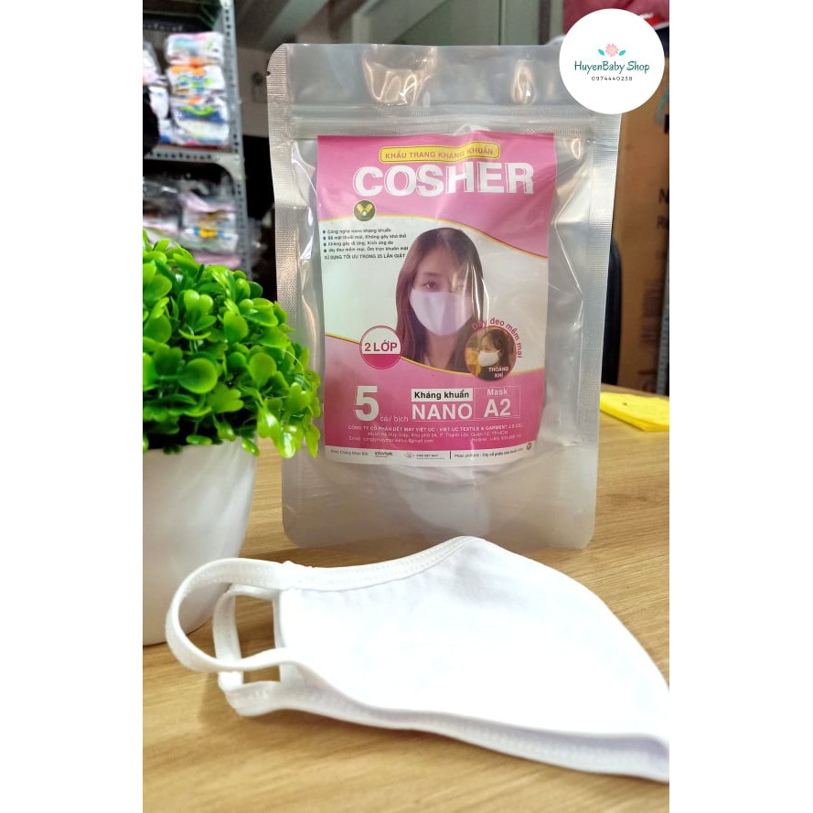 (CHÍNH HÃNG - CÓ SẴN) Bịch 5 chiếc Khẩu trang vải kháng khuẩn NaNo đạt chuẩn xuất Nhật CÓ GIẤY KIỂM ĐỊNH