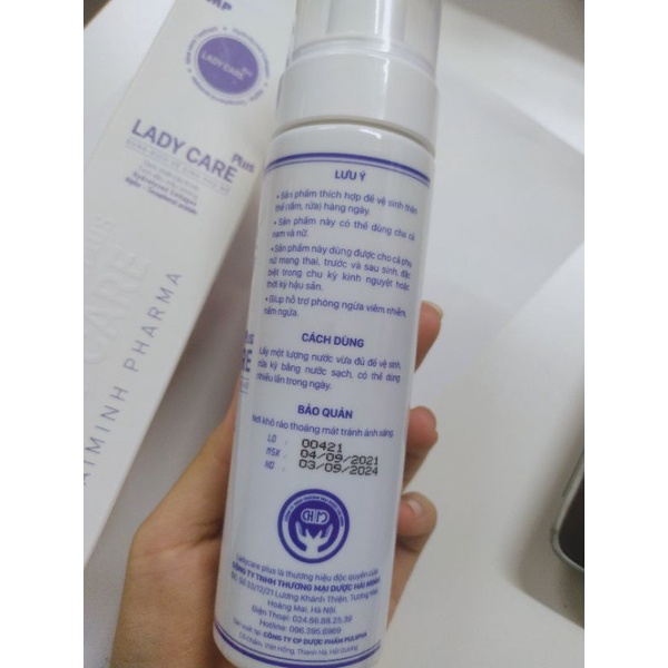 Dung dịch vệ sinh Lady care plus - -giúp làm sạch nhẹ nhàng, khử mùi hôi, bảo vệ vùng kín 200ml