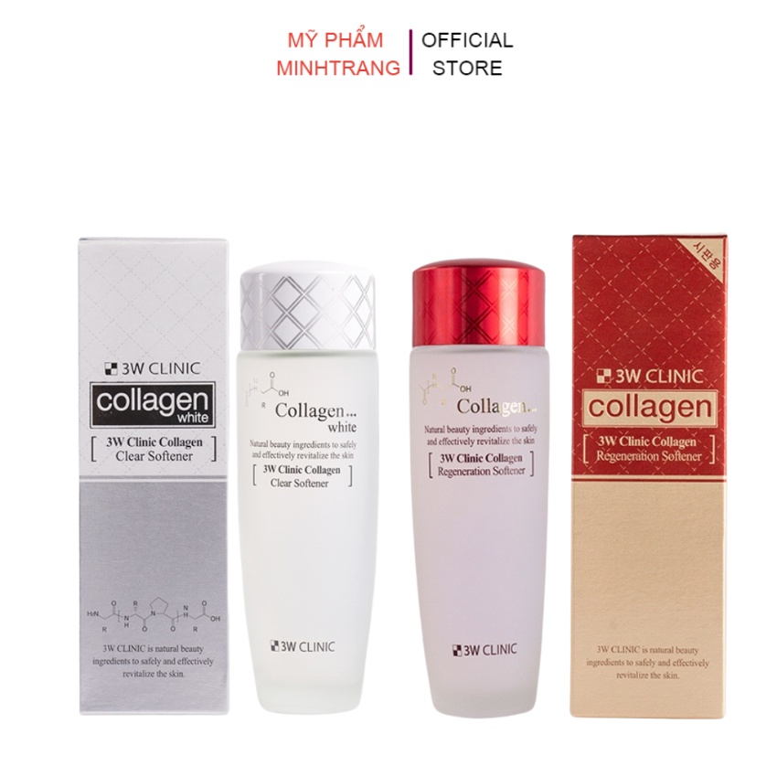 Nước hoa hồng 3W Clinic Collagen 150ml giữ ẩm da,thu nhỏ lỗ chân lông,bổ sung collagen ngừa lão hóa,làm trắng sáng da