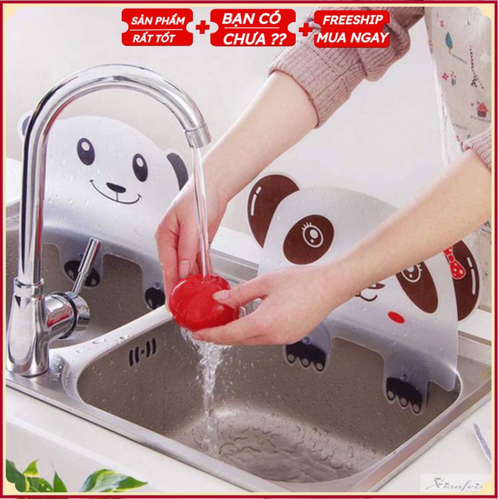 Tấm Chắn Nước - Miếng Chống Văng Nước Bồn Rửa Chén Bát Hình Gấu, Dễ Dàng Vệ Sinh QUANGSTORE1