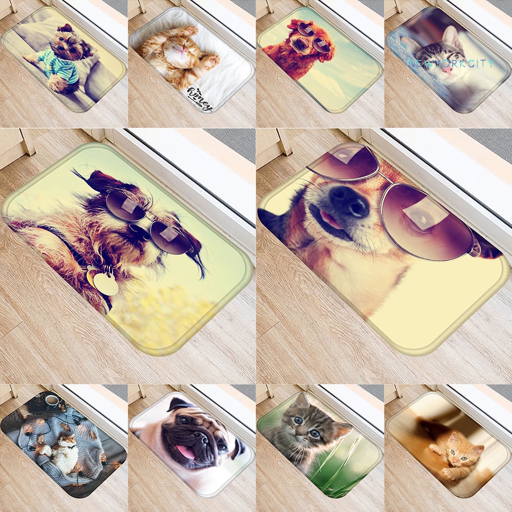 Thảm Chùi Chân Thấm Hút Nước Chống Trượt Họa Tiết Chú Chó Dễ Thương