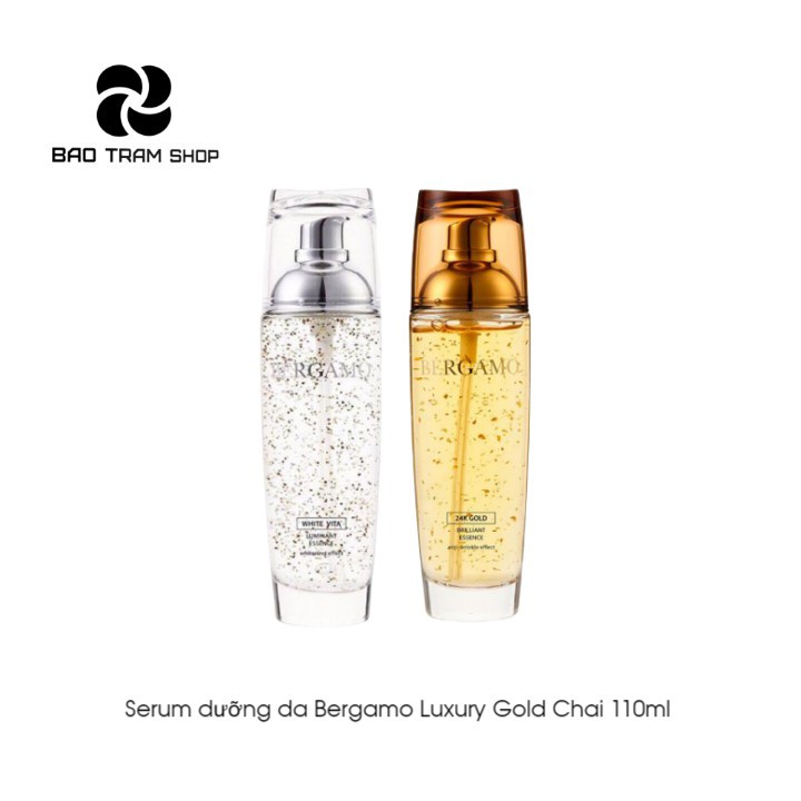 Srum dưỡng da BERGAMO 24k Gold Briliant Essence 100ml, srum cải thiện da mờ thâm nám