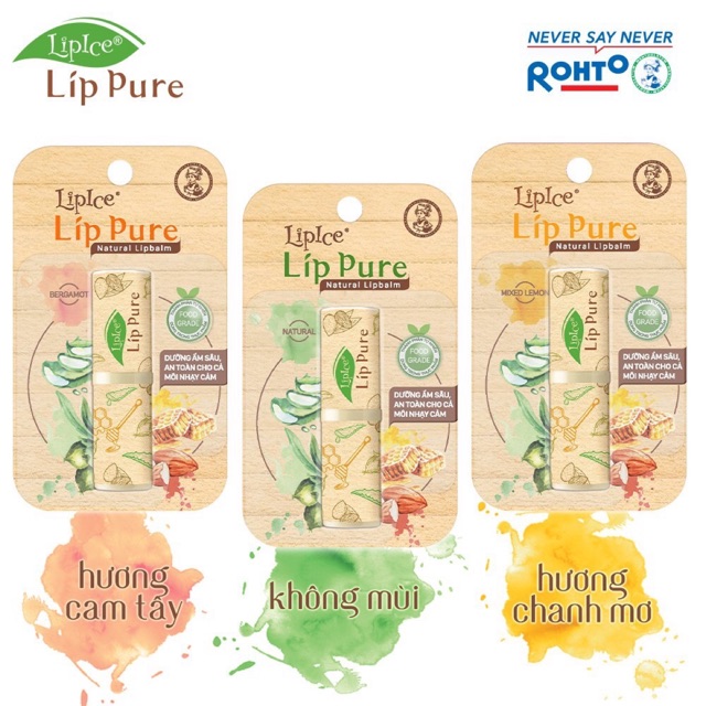 Son Dưỡng Chiết Xuất Thiên Nhiên Lipice Lip Pure (4g) dưỡng ẩm sâu, an toàn cho cả môi nhạy cảm