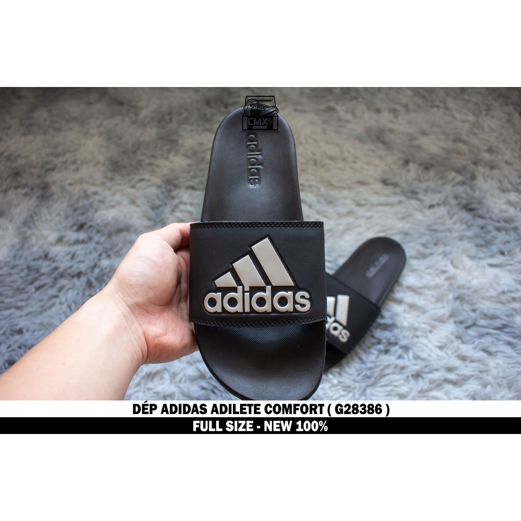 [ HÀNG CHÍNH HÃNG ] Dép Adidas Adilete Comfort Big Silver Logo ( CG3425 ) - REAL AUTHETIC 100%