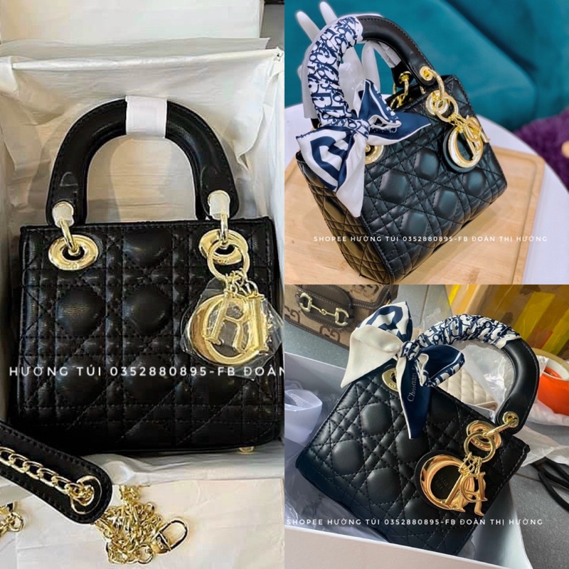 Túi Đi Ô 17 da lì khoá vàng size 17cm đeo chéo đeo vai chất đẹp(có hộp)