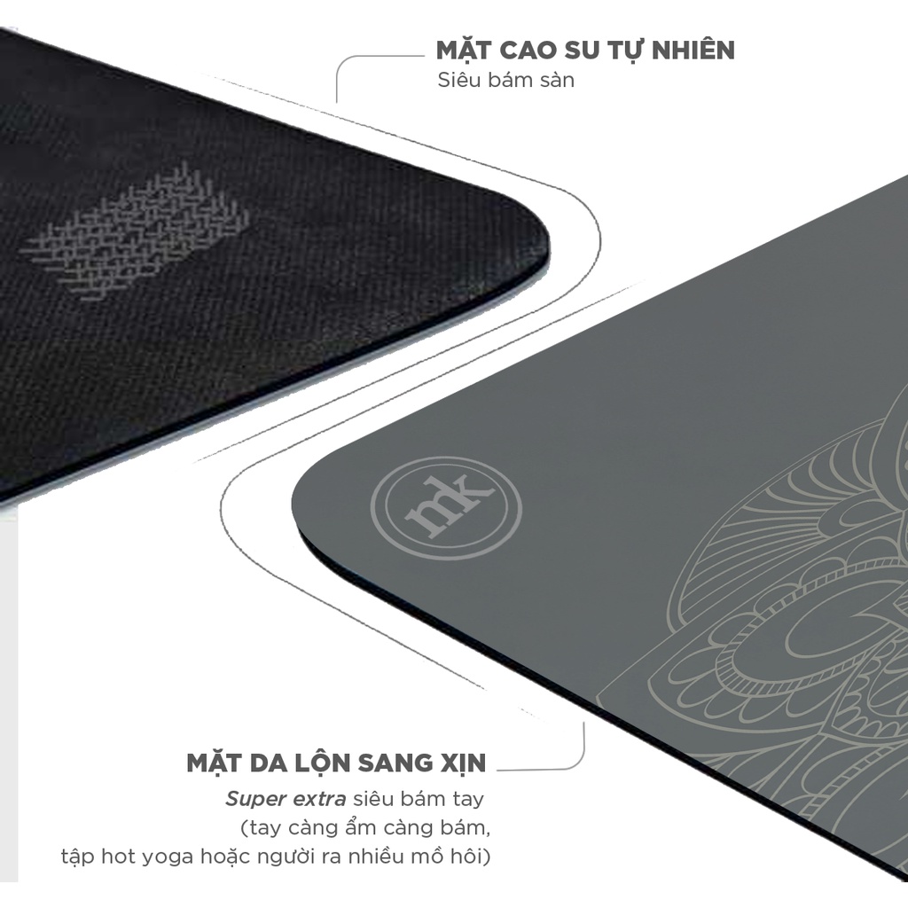 Thảm yoga MIKIE MAT Microfiber in hình, thấm hút mồ hôi KA1