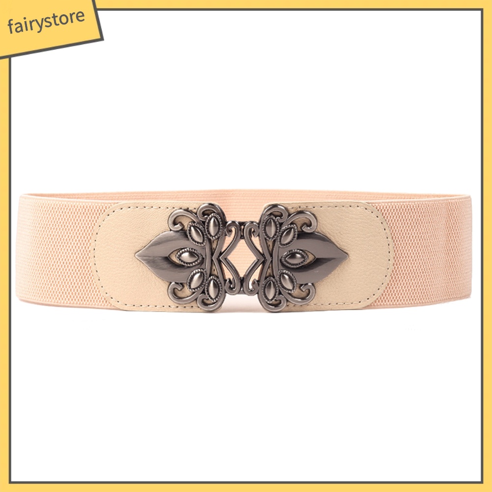 Dây thắt lưng da giả khóa cài kim loại thiết kế hoa phong cách vintage thời trang dành cho nữ