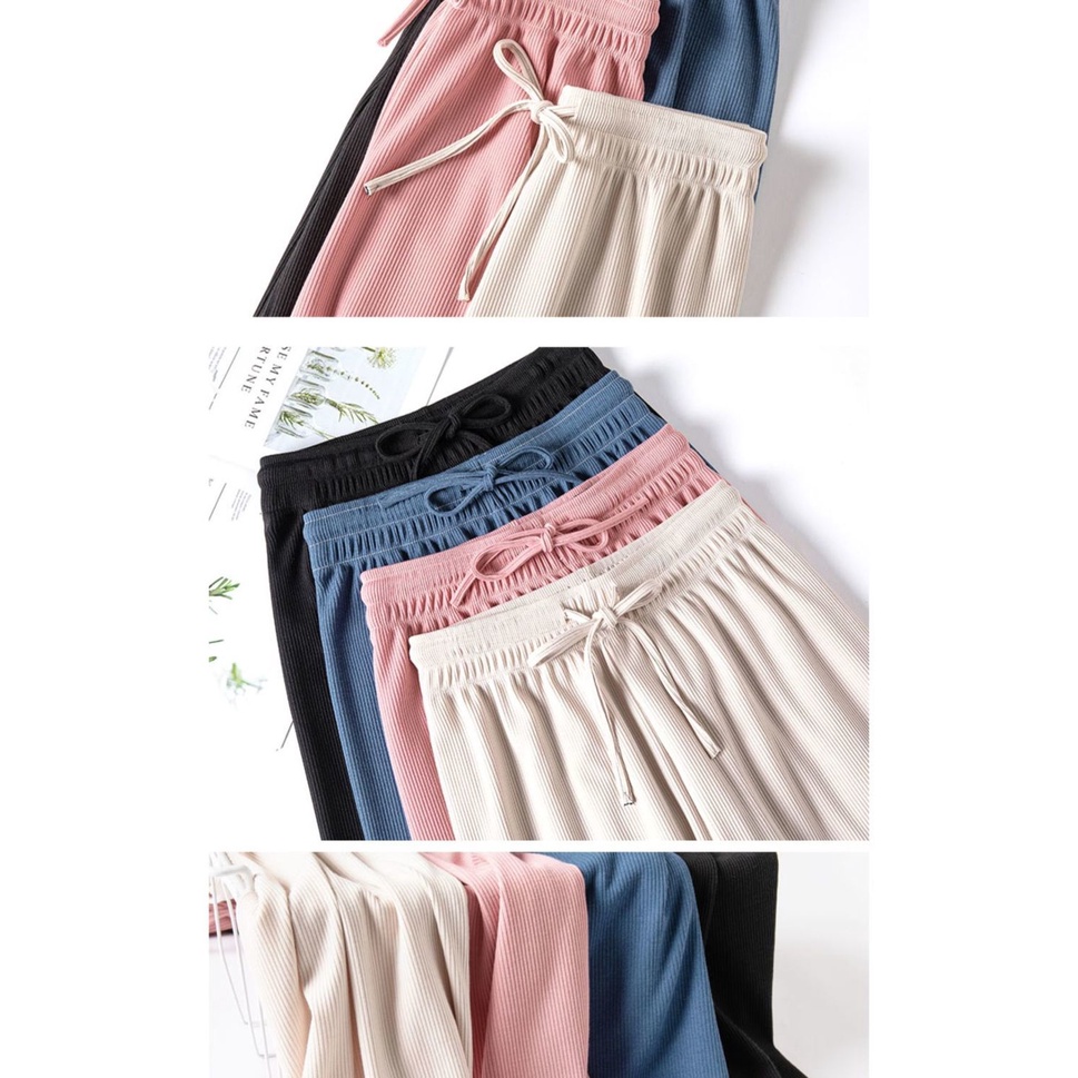 Quần Lụa Ống Rộng Lưng Cao Plus Size Thời Trang Mùa Hè Dành Cho Nữ