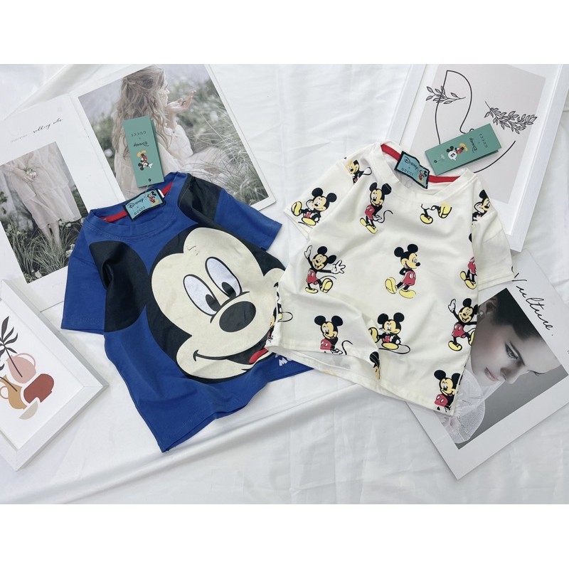 BÁN SỈ SÉT 2 ÁO MICKY XANH TRẮNG CHO BT