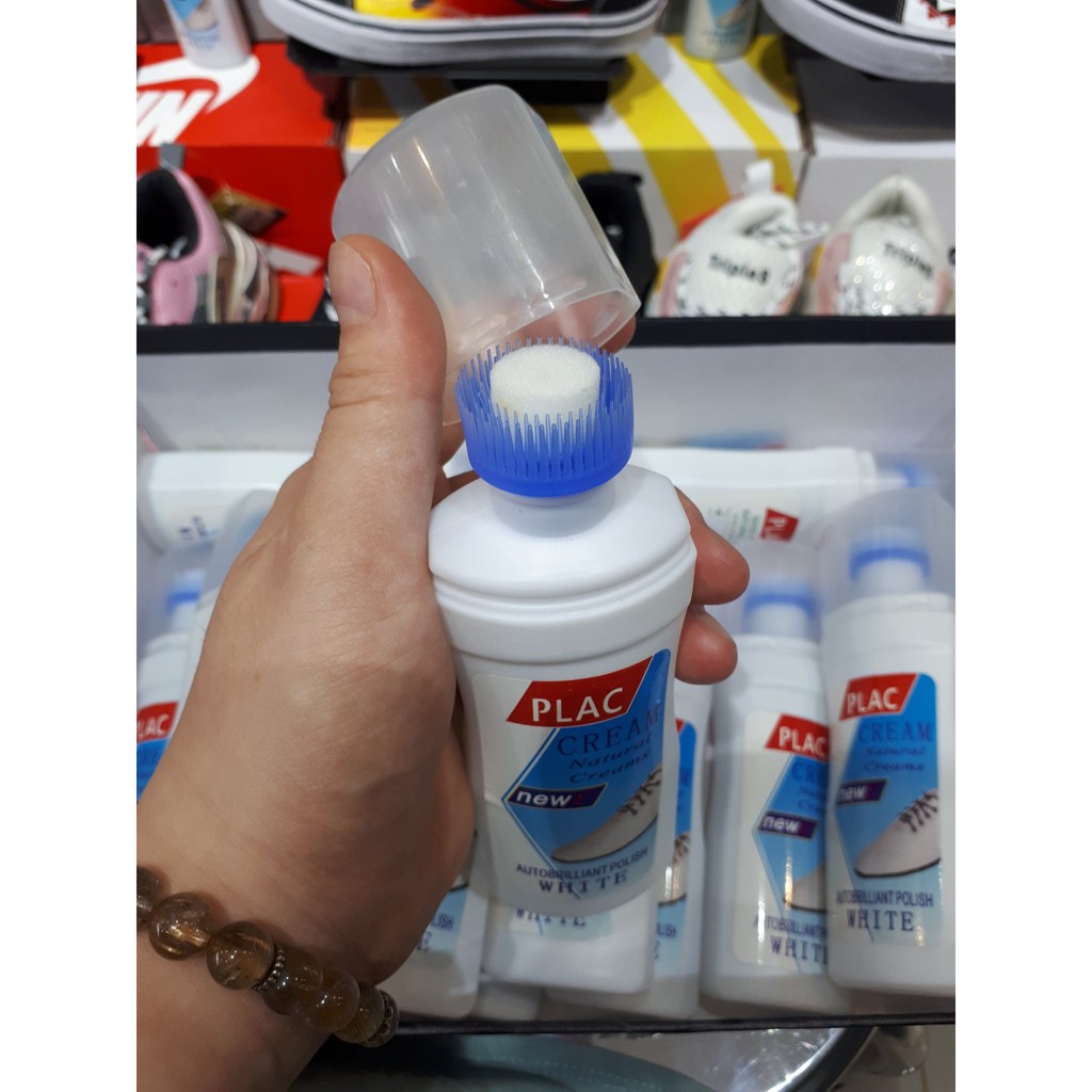 Chai tẩy trắng giày, vệ sinh giày dép túi xách PLAC - đầu bàn chải tiện dụng siêu sạch