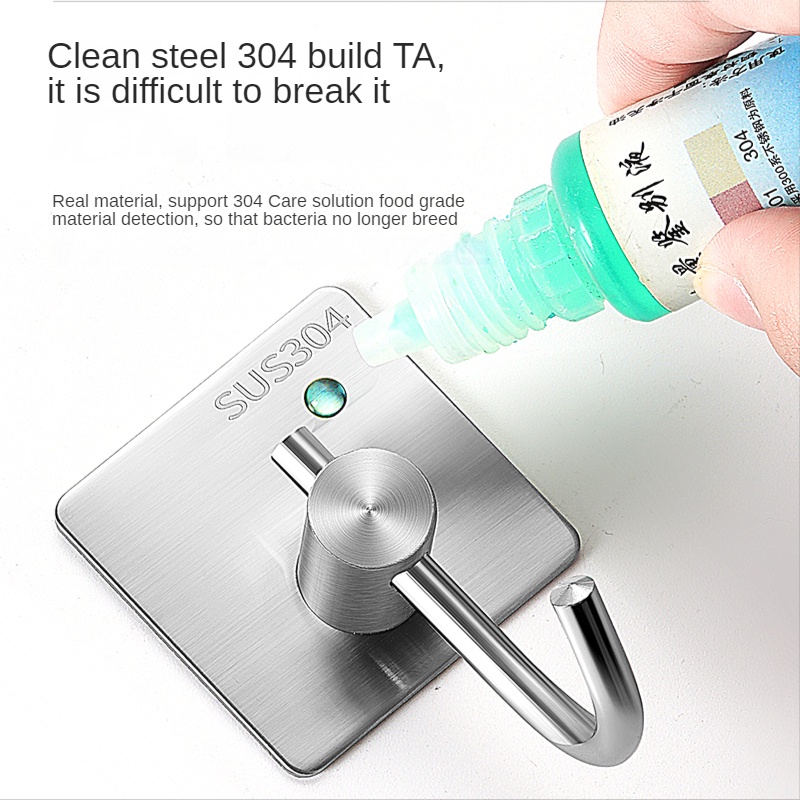 Xinkunlong Set 5 Móc Treo đồ Dán Tường Inox 304 Chịu Lực Tốt Siêu Bám Dính Chắc