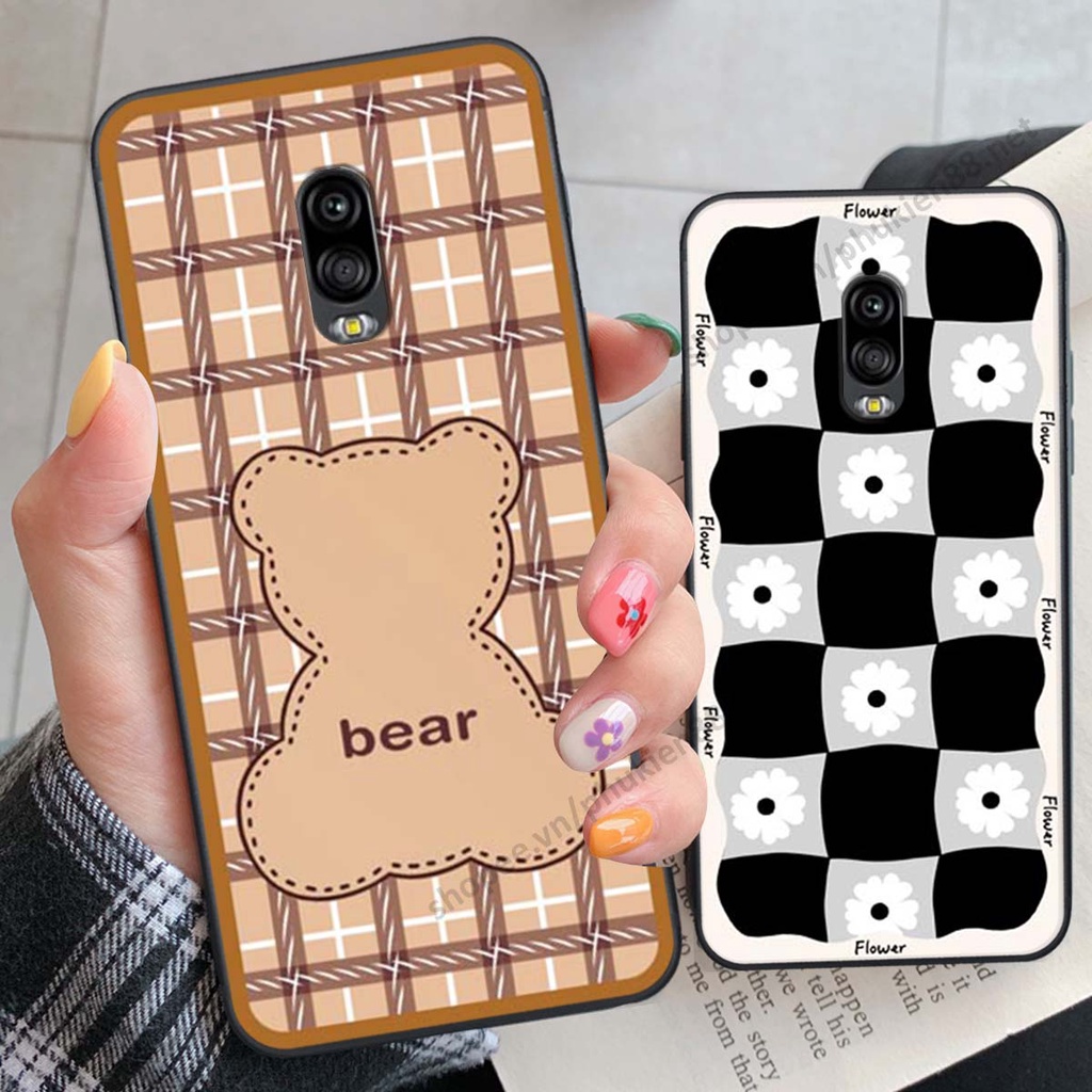 Ốp lưng Samsung J7 Plus / J7+ ốp điện thoại LineBear, bé tóc xù, hoa siêu đẹp