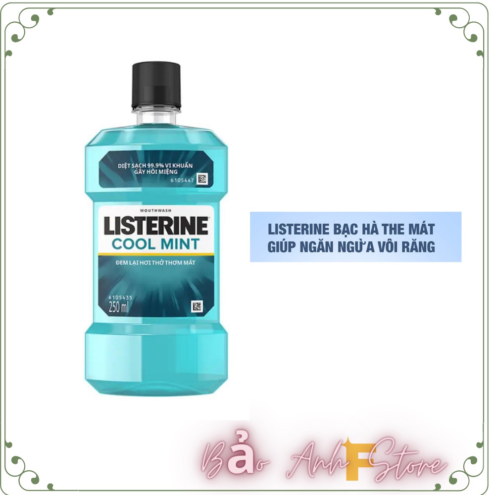 Nước sát khuẩn miệng Listerine 250ml nước xúc miệng Cool Mint