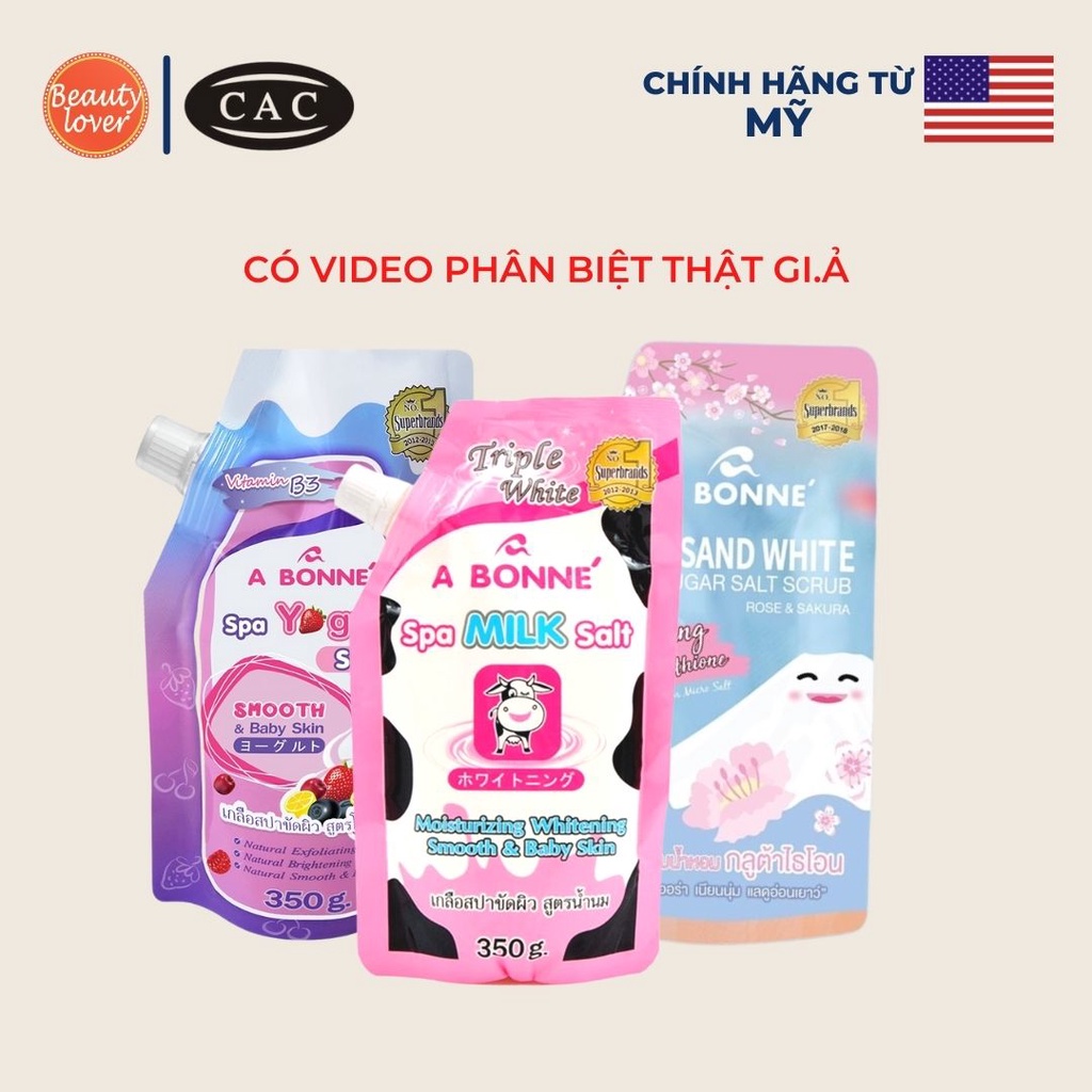 Muối tắm sữa bò A Bonne 350g – Beauty Lover muối tẩy tế bào chết, muối tẩy tế bào chết body, dưỡng trắng da