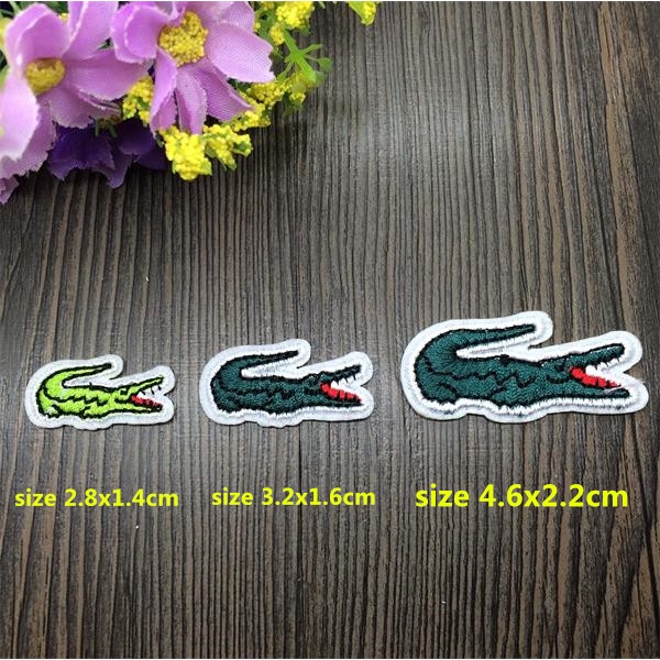 Miếng Dán Ủi Thêu Hình Cá Sấu Cờ Quốc Gia / Cá Sấu Trang Trí Quần Áo diy Có Thể Ủi Được