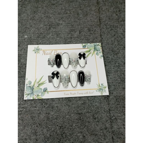 Móng giả thiết kế Huyền Trang Nail hộp 10 móng kèm keo dũa ảnh tự chụp