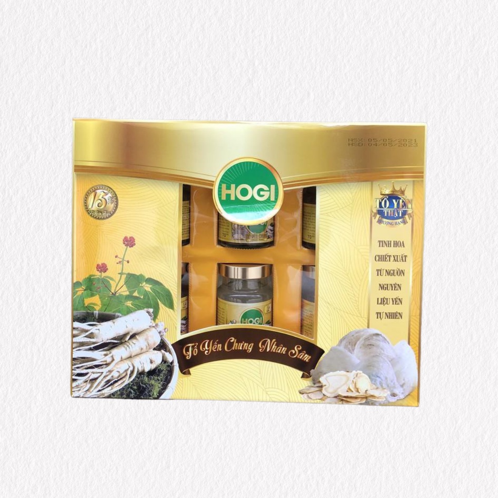 Hop Yến Sào Hogi nhân sâm cao cấp 15% yến tươi chính hãng nguyên chất chưng sẵn đóng hộp bồi bổ sức khỏe TY02