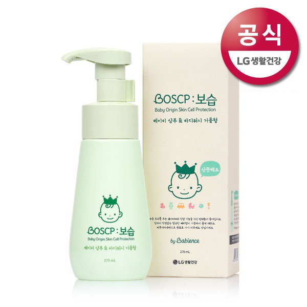Sữa tắm gội thảo dược thiên nhiên cho bé sơ sinh và trẻ nhỏ dạng bọt BOSCP 270ml - LG Hàn Quốc