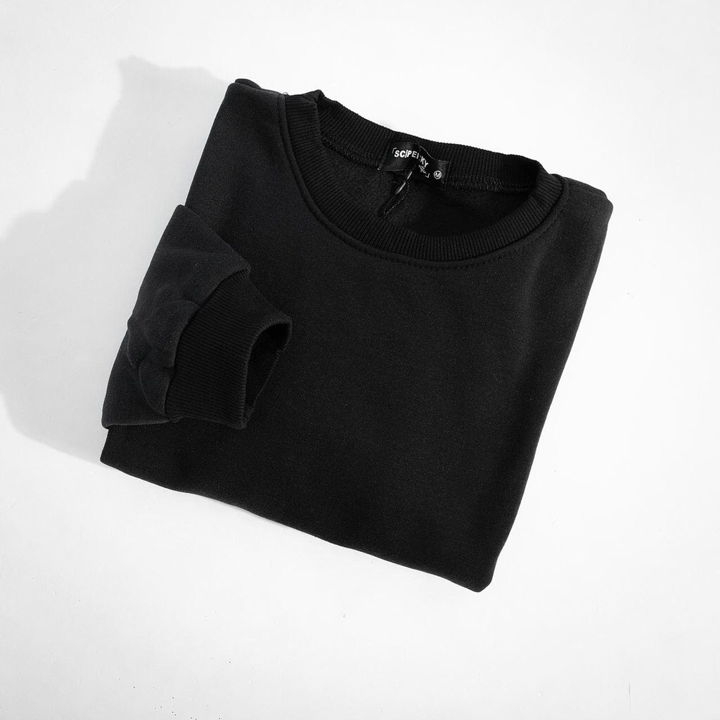 Áo thun sweater dài tay cổ tròn Nam Nữ Unisex chất nỉ poly Thái mềm mịn thu đông giữ nhiệt | BigBuy360 - bigbuy360.vn