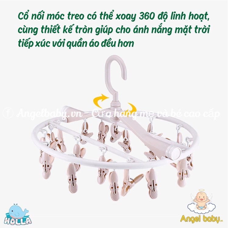 Móc chùm tròn Holla 32 kẹp/ Chùm Vuông Holla 24 kẹp siêu dày, bền, đẹp