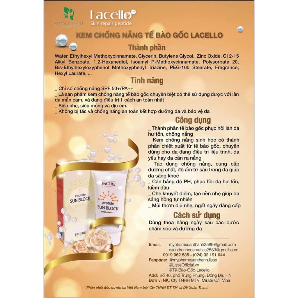 Bộ Đôi Sản Phẩm Bảo Vệ Dưỡng Trắng Cho Da Lisse Real Hydrogen Mask 200g và Sun Peptide 50g