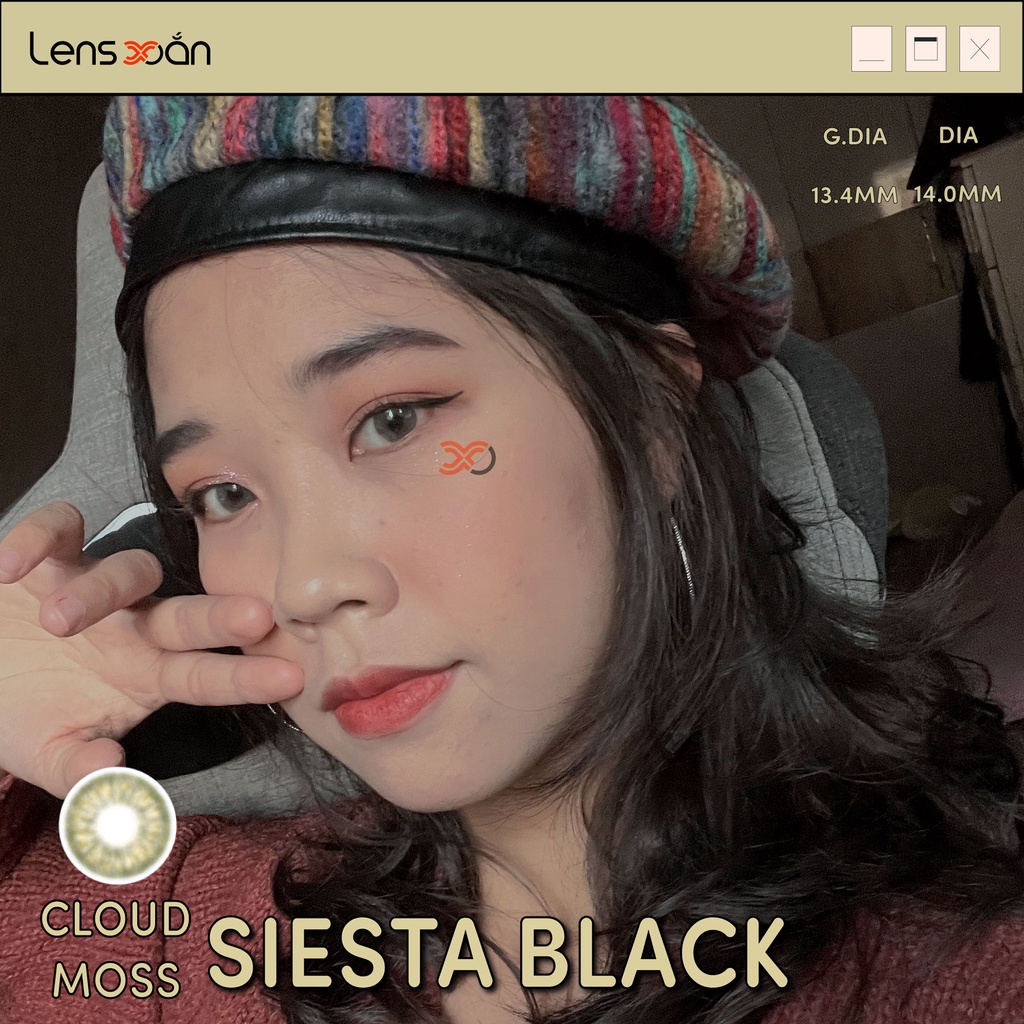 KÍNH ÁP TRÒNG CAO CẤP SIESTA BLACK CLOUD MOSS: LENS NÂU ÁNH RÊU SÁNG TRONG| PC HYDROGEL LENS| COLOR CL| LENS XOẮN