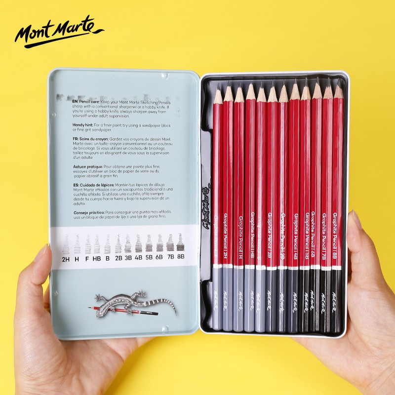 Bộ Bút Chì Phác Thảo Graphite Pencils Signature Mont Marte (Set 12 cây) (MPN0114_V03)