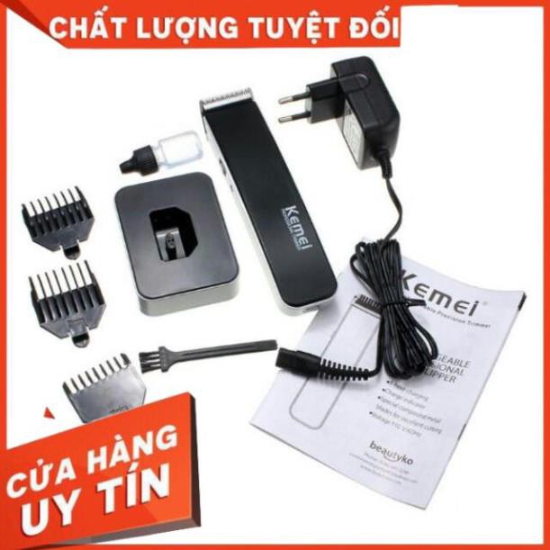 Tông Đơ Cắt Tóc Cao Cấp, Tông đơ Kemei KM-619 Không Dây Sạc Điện, Chống Nước, Chạy êm Mũi dao cắt rất sít , không làm đa