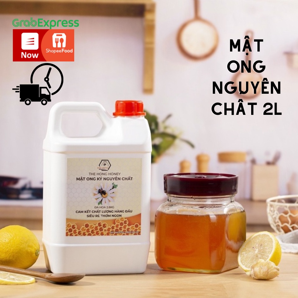 MẬT ONG NGUYÊN CHẤT ĐÓNG CAN 2 LÍT CAO CẤP CHUẨN 100% - THẾ HỒNG HONEY