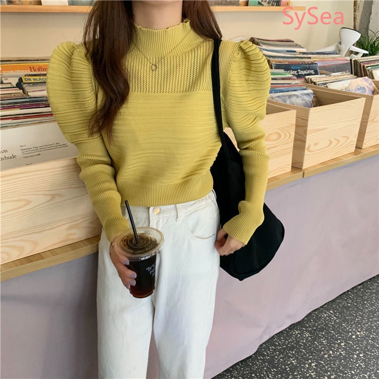 Áo Sweater Dệt Kim Tay Dài Kiểu Hàn Quốc Thời Trang Mùa Thu Cho Nữ