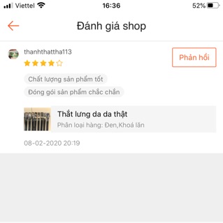 Thắt lưng da da thật