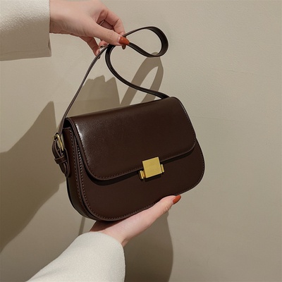 Túi xách nữ--Túi đeo chéo và kẹp nách nữ khóa gập, nam châm có 3 ngăn basic